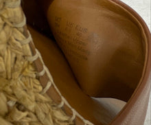 Load image into Gallery viewer, Franco Sarto Womens Clemens Brown Leather Wedge Heel Espadrille Sandals Size 9M