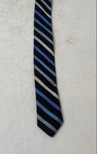 Load image into Gallery viewer, Bruno Piattelli Mens Multicolor Striped Silk Keeper Loop Adjustable Pointed Tie