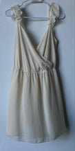 Load image into Gallery viewer, Guess Womens Ivory Sleeveless V-Neck Gathered Waist Short Mini Dress Size M