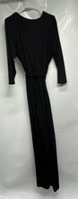 Load image into Gallery viewer, Alfani Womens Black Long Sleeve Tie Waist One-Piece Jumpsuit Size Large