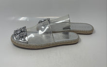 Load image into Gallery viewer, Karl Lagerfeld Womens Maxwell Clear Silver Rhinestone Slip-On Mule Sandals Sz 10