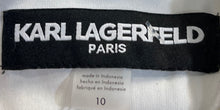 Load image into Gallery viewer, Karl Lagerfeld Womens White Short Sleeve Crew Neck Shift Dress Size 10