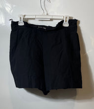 Load image into Gallery viewer, Zara Womens Black Pleated Front High-Rise Drawstring Waist Sweat Shorts Size M