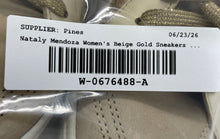Load image into Gallery viewer, Nataly Mendez Womens Joie Beige Gold Lace-Up High Top Sneakers Shoes Size 7 D