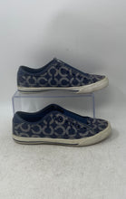 Load image into Gallery viewer, Coach Womens Blue Signature Print Low Top Sneakers Shoes Size 6B