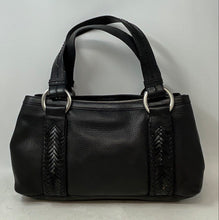 Load image into Gallery viewer, Calvin Klein Womens Black Leather Double Handle Inner Pockets Shoulder Handbag