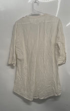 Load image into Gallery viewer, Converse One Star Womens Beige Short Sleeve Button-Front Tunic Blouse Top Size L