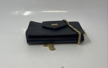 Load image into Gallery viewer, Michael Kors Womens Black And Gold Color Card Holder Chain Strap Crossbody Bag