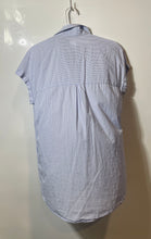 Load image into Gallery viewer, Zara Womens Light Blue White Striped Short Sleeve Collared Shirt Dress Size S