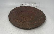 Load image into Gallery viewer, Vintage Brass Hammered Tribal Embossed Aztec Sun Stone Calendar Wall Plate