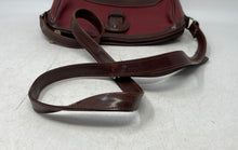 Load image into Gallery viewer, Liz Claiborne Womens Brown Red Pebbled Leather Zip Top Lined Crossbody Bag