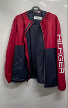 Load image into Gallery viewer, Tommy Hilfiger Mens Red Blue Colorblock Sport Full-Zip Rain Jacket Size 2XL