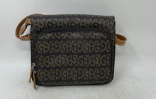Load image into Gallery viewer, Giani Bernini Womens Brown Signature Faux Leather Magnetic Flap Crossbody Bag
