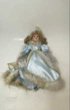Load image into Gallery viewer, Porcelain Blue Eyes Blonde Hair Light Complexion Victorian Style Dress Girl Doll
