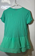 Load image into Gallery viewer, Michael Kors Womens Green Short Sleeve Pullover Peplum Blouse Top Size L