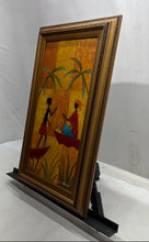 Load image into Gallery viewer, Wood Home Decor Square Framed Art Tropical Scene Signed Painting