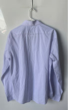 Load image into Gallery viewer, Calvin Klein Mens Blue Plaid Collared Slim Fit Stretch Dress Shirt Sz L 16 34/35