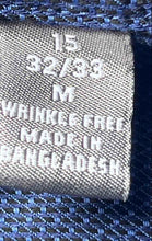 Load image into Gallery viewer, Michael Kors Mens Blue Regular Fit Wrinkle Free Dress Shirt Size 15 32/33