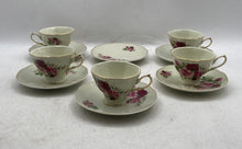 Load image into Gallery viewer, Lot Of 11 Pcs Formalities By Baum Bros White Floral Teacups & Saucer Set