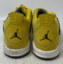 Load image into Gallery viewer, Nike Kids Jordan 4 Retro Yellow Gray Lace-Up Sneakers Shoes Size 1.5Y
