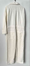 Load image into Gallery viewer, Zara Womens White Long Sleeve Collared One-Piece Jumpsuit Size L With Tag