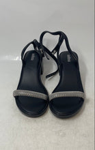 Load image into Gallery viewer, Melissa Womens Shiny Black Rhinestone Block Heel Ankle Strap Sandals Size 8