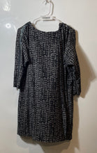 Load image into Gallery viewer, Armani Exchange Womens Black Gray Printed 3/4 Sleeve Tie Waist Shift Dress Sz 2