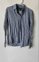 Load image into Gallery viewer, Michael Kors Mens Blue Monogram Printed Linen Slim Fit Button-Up Shirt Size S