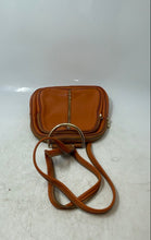 Load image into Gallery viewer, Valentina Womens Orange Pebbled Leather Convertible Sling Backpack