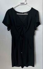Load image into Gallery viewer, Express Womens Black Short Sleeve Deep V-Neck Back Zipper One-Piece Romper Sz 12