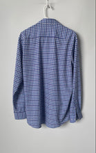 Load image into Gallery viewer, Nautica Mens Blue White Plaid Long Sleeve Slim Fit Button-Up Shirt Size Large