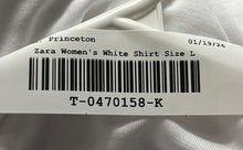 Load image into Gallery viewer, Zara Mens White Short Sleeve V-Neck Pullover T-Shirt Size Large