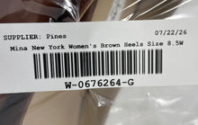 Load image into Gallery viewer, Nina New York Womens Brown Patent Leather Slip-On Pump Heels Size 8.5W