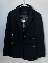 Load image into Gallery viewer, White House Black Market Womens Black Peak Lapel Double-Breasted Blazer Size 4