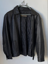 Load image into Gallery viewer, Columbia Mens Black Leather Spread Collar Long Sleeve Full-Zip Jacket Size XL