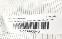Load image into Gallery viewer, Armani Exchange Mens White Pinstripe Long Sleeve Snap Front Shirt Size XL