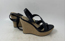 Load image into Gallery viewer, UGG Womens Jackilyn Black Patent Leather Platform Espadrille Sandals Size 6