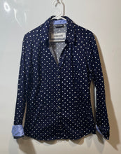 Load image into Gallery viewer, 7Th Avenue Design Studio New York & Company Womens Blue White Button-Up Shirt L
