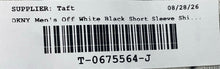 Load image into Gallery viewer, DKNY Mens Off-White Black Short Sleeve Collared Button-Up Shirt Size XL