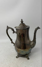 Load image into Gallery viewer, Vintage Wm. Rogers & Son Silver Plated Engraved Handle Four Footed Lidded Teapot