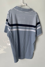 Load image into Gallery viewer, Michael Kors Mens Light Blue Striped Short Sleeve Collared Polo Shirt Size XL