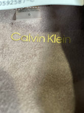 Load image into Gallery viewer, Calvin Klein Womens Brown Suede Short Sleeve Round Neck Zip-Up Mini Dress Size 6