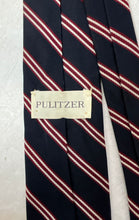 Load image into Gallery viewer, Lilly Pulitzer Mens Blue And Burgundy Striped Silk Adjustable Pointed Tie