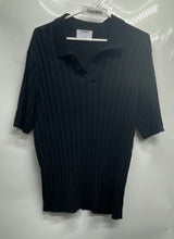 Load image into Gallery viewer, Old Navy Mens Black Cotton Ribbed Knit Short Sleeve Polo Shirt Size Large