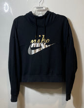 Load image into Gallery viewer, Nike Womens Black Sportswear Rally Long Sleeve Cropped Pullover Hoodie Size L