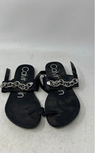 Load image into Gallery viewer, Calvin Klein Womens Roxie Black Toe Ring Buckle Flat Thong Sandals Size 5.5M