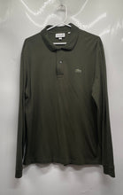 Load image into Gallery viewer, Lacoste Mens Green Cotton Long Sleeve Collared Classic Fit Polo Shirt Size L