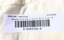 Load image into Gallery viewer, Kenneth Cole Mens Yellow Long Sleeve Collared Slim Fit Dress Shirt Size 16 34/35