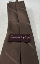 Load image into Gallery viewer, Oscar De La Renta Mens Brown Striped Formal Adjustable Designer Pointed Tie
