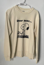Load image into Gallery viewer, Zara x Peanuts Womens Beige Dear 2021 Snoopy Pullover Sweatshirt Size Medium